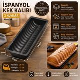 Abnturk Ispanyol Kek Kalıbı No:2 Yapışmaz Baton Kek Kalıbı 28X12X4 cm Fırın Tepsisi Kek Pişirme Kalıbı - belirtilmemiş - 001-Renkli