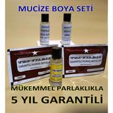 abnturk KahveRenk 5li Kumaş Boyama Seti+Sabitleyici+Kalıcı için Sirke+Parlaklık için iyotsuz Tuz+2 Adet Boya