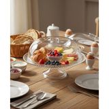 abnturk Kristal Kek Fanusu Tam Korumalı Şeffaf Sunumluk Ayaklı Kek Kurabiye Pasta Fanusu Gıda Standı 27CM - 27 cm