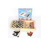 Abnturk Kutulu Ahşap 5'Li Oyun Seti Satranç Dama Tavla Kızma Birader 20 X 20 Cm