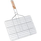 Abnturk Mangal Üstü Lüks Izgara 50X30CM Büyük Boy Teli Paslanmaz Galvaniz Kaplama - Gri - 1 Adet