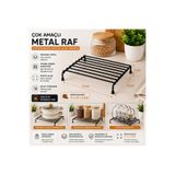 abnturk Metal Kare Siyah Nihale-Silikon Ayaklı Kaymaz Isıya Dayanıklı Tezgah Koruyucu Tencere Çaydanlık Altlığı 17x17cm