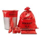 abnturk Özel Amblemli Tıbbi Kırmızı Çöp Torbası 3 Rulo (30 Adet)Tıbbi Atık Poşeti Büyük Boy 72X95CM 600 gr - 72 x 95 cm