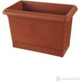 Abnturk Özgen Plastik Balkon Saksı 2 No 5,5lt 27X17X15H cm Kaliteli Kullanışlı Saksı - Kahverengi