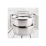 abnturk Paslanmaz Çelik 15CM 2li Sefer Tası 1,6 Lt 2 Kişilik Isıtmalı Yemek Taşıma Kabı 800ML X2 %100 Metal