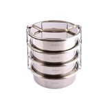 abnturk Paslanmaz Çelik 17X7CM 4 Kaplı Isıtılabilir Sefer Tası 5-6 Kişilik Yemek Taşıma Kabı 1000ML X4=4 Lt