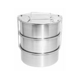 abnturk Paslanmaz Çelik 3lü Sefer Tası 1.5lt 2-3 Kişilik Yemek Taşıma Kabı 500ml X3 Isıtılabilir %100 Metal