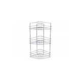 abnturk Paslanmaz Çelik Krom Banyo Köşesi 3 Katlı Şampuanlık 21x21x52cm Port Raf Sistemi Metal Banyo Rafı
