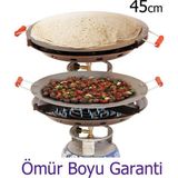 abnturk Piknik Tüpüne Takılan 45CM Katmer ve Saç Kavurmalık Portatif Tüplü Saç Ocak, Hem Saç ,hem Ocak - Siyah