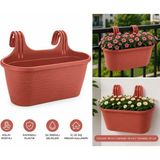 Abnturk Pratik Dayanıklı Şık 6,3lt Kiremit Sahra Askılı Saksı 38X27X26CM Balkon Korkuluk Dekoratif Askılı Sepet