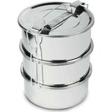 Abnturk Sefer Tası 3 Lü Paslanmaz Çelik 2-3 Kişilik 15X6 cm 2 No - 1,49 lt - Gümüş
