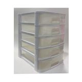 abnturk Şeffaf Raflı 5 Katlı Evrak Dosya Hırdavat Çekmecesi 35x26 h:39cm A4 Dosya Kağıdı ve Dosyalara Rahat