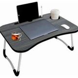 Abnturk Seyyar Masa Sehpa 60X40CM Katlanabilir Elde Taşınabilir Metal Ayaklı Yatak Koltuk Üstü Laptop Bilgisayar Sehpasi Ders Çalışmak Için Yatakta Yemek Kahvaltı Için Iyileşmesi Temenni Edilen Hastalar Için - 66 - Ahşap