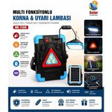 Abnturk Solar Şarjlı Çok Fonksiyonlu Korna ve Uyarı Lambası Powerbank LED Kamp Acil Durum Işığı - Renkli