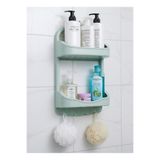 abnturk Su Yeşili Banyo Rafı 2 Katlı Askılı Şampuanlık 47X27 Boyu Paslanmaz Heryere Tek Kanca Pratik Montaj, gülsrn10143399900000