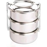 abnturk Süper Kalite Lüks Çelik Aşırı Sağlam 3'lü Sefer Tası (12X6 Cm) - 1 lt - Gümüş