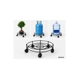 abnturk Tekerlekli Metal Siyah Tüp Damacana Saksı Altlığı Taşıma Aparatı 31cm Çap