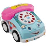 abnturk Tekerlekli Pembe Arabalı 18CM Eğlenceli Çevirmeli Telefon Sürüklenebilir Klasik Retro Oyun Telefonu