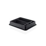 abnturk Ultra Lüks Kaliteli Büyük Boy Dalgalı Siyah Renk Şık Görünümlü Bulaşıklık Stand 42x50x9cm