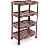 abnturk Ultra Lüks Model Ahşap Desenli 4 Katlı Demonte Ayakkabılık 48X28 H:80CM 8 Çift Ayakkabı Için