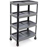 abnturk Ultra Lüks Model Kaz Ayağı Desenli 4 Katlı Demonte Ayakkabılık 48X28 H:80CM 8 Çift Ayakkabı Için