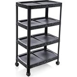 abnturk Ultra Lüks Model Siyah Mermer Desenli 4 Katlı Demonte Ayakkabılık 48X28 H:80CM 8 Çift Ayakkabı Için