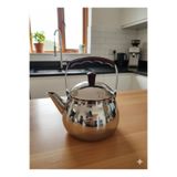 abnturk Üstten Saplı Paslanmaz Çelik Çaydanlık 1.8 Litre, 10x12x10 cm Aile Boyu Retro Model Üstten Tutmalı