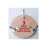 abnturk Yemek Yufka Ahşap Yer Sofrası Için 3 Adet Katlanır Metal Ayaktır Sofra Ayağı