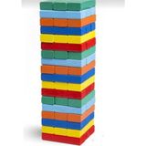 abnturk Yüksek Kalite 54 Parça Renkli Denge Oyunu Jenga Ahşap Büyük Boy 3+Yaş - Renk 13