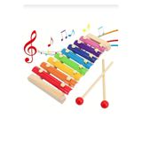 abnturk Yüksek Kalite Eğitici Ahşap Ksilofon 8 Tonlu Renkli Müzik Oyuncağı, ebr164013092025