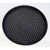 abnturk Yüksek Kalite Sığ Kenar Delikli Alüminyum Teflon Pizza Tavası 26CM Yapıştırmazpizza Pişirme Tepsisi - 26 cm - Siyah