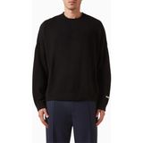 About Blank Oversize Pamuklu Loose Knit Crewneck Erkek Kazak - Siyah - XL