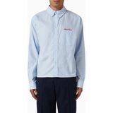 About Blank Oxford Script Cotton Shirt Cropped Mavi Erkek Gömlek - XL