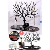 About The Perfect 2'li Yaratıcı Takı Organizatörü, Siyah, Bileklik, Küpe, Yüzük, Kolye, Ekran Standı - Seçenek 1