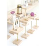 About The Perfect 3'lü Ahşap Ayaklı Şık Stand Display, Modern ve Şık Tasarım ile Sergileme Kolaylığı - Renkli