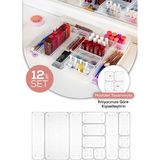 About The Perfect Beyaz 12'li Dolap İçi Takı ve Makyaj Düzenleyici Organizer - Seçenek 1