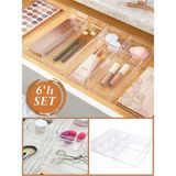 About The Perfect Beyaz 6'lı Makyaj ve Takı Organizer Kutu, Düzen Sağlayıcı Hobi Malzemesi Seti