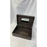 About The Perfect Kahverengi Aynalı Çok Fonksiyonlu Organizer Sandık, Makyaj ve Takı Saklama Kutusu