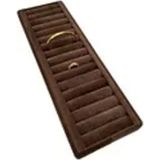 About The Perfect Kahverengi Süet Kaplama Sosisli Bileklik 35/11 cm Kelepçe Tablası - Ahşap - Ceviz