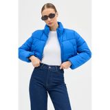 ABOUT US BELİ LASTİKLİ DİK YAKA REGULAR KALIP DOLUMLU CROP MONT #0030