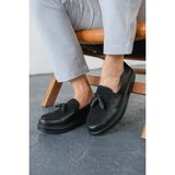 ABR-MN002 - Cst Loafer Pelle Erkek Ayakkabı Sıyah - Siyah