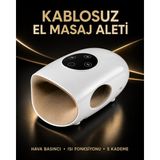 Abrax Tech Raberatech Kablosuz Isıtmalı El Masaj Aleti – 5 Kademeli Hava Basınçlı Avuç Içi, Parmak ve Başparmak Masaj Cihazı - Beyaz