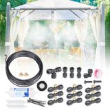 AbrirTrail Dış Veranda için Misters, Misting Soğutma Sistemi 26FT Buğulanma Hattı+9 Pirinç Misting Nozulları+Pirinç Adaptör (3/4 inç) Soğutma için Su Sisleri Dış Mekan Arka Bahçe, Sera, Tavuk kümesi