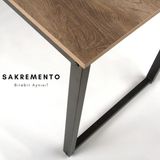 Abronya Çalışma Masası Metal Ayaklı Ahşaplı Mutfak Masası Yemek Masası Modeli Renk Sakremento 60X140 cm - Y: 73 cm D: 60 cm G: 140 cm - Sakramento