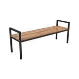 Abronya Doğal Ahşaplı Bank Metal Bench Bahçe Bankı - 1