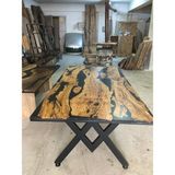 Abronya Epoksi Reçine Masa Epoxy Masa Epoksi Ahşap Masa 80X120 cm