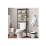 Abronya Klozet Üstü Raf Ahşap Banyo Dolabı Metal Ayaklı Organizer