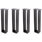 Abronya Metal Dikdörtgen Sehpa Ayağı 4lü Set Siyah Renk