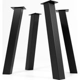 Abronya Metal Masa Ayağı Mutfak Masası Ayağı 4lü Set 75 cm Siyah Renk