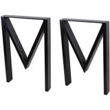 Abronya Metal Masa Ayağı Profil Tasarım Metal Masa Ayakları 1 Takım Siyah Renk